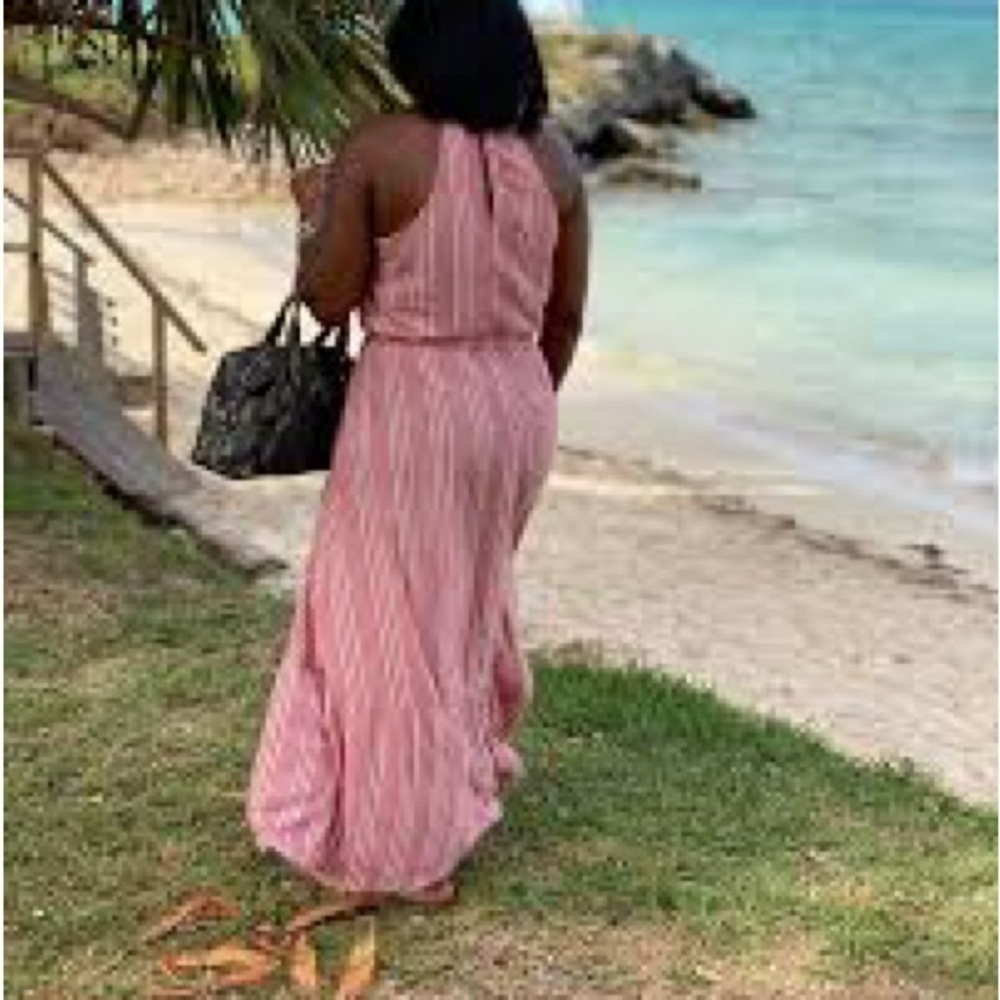 Old Navy Waist-Defined Braided-Strap Dobby Stripe Maxi Dress - Picture 12 of 12
